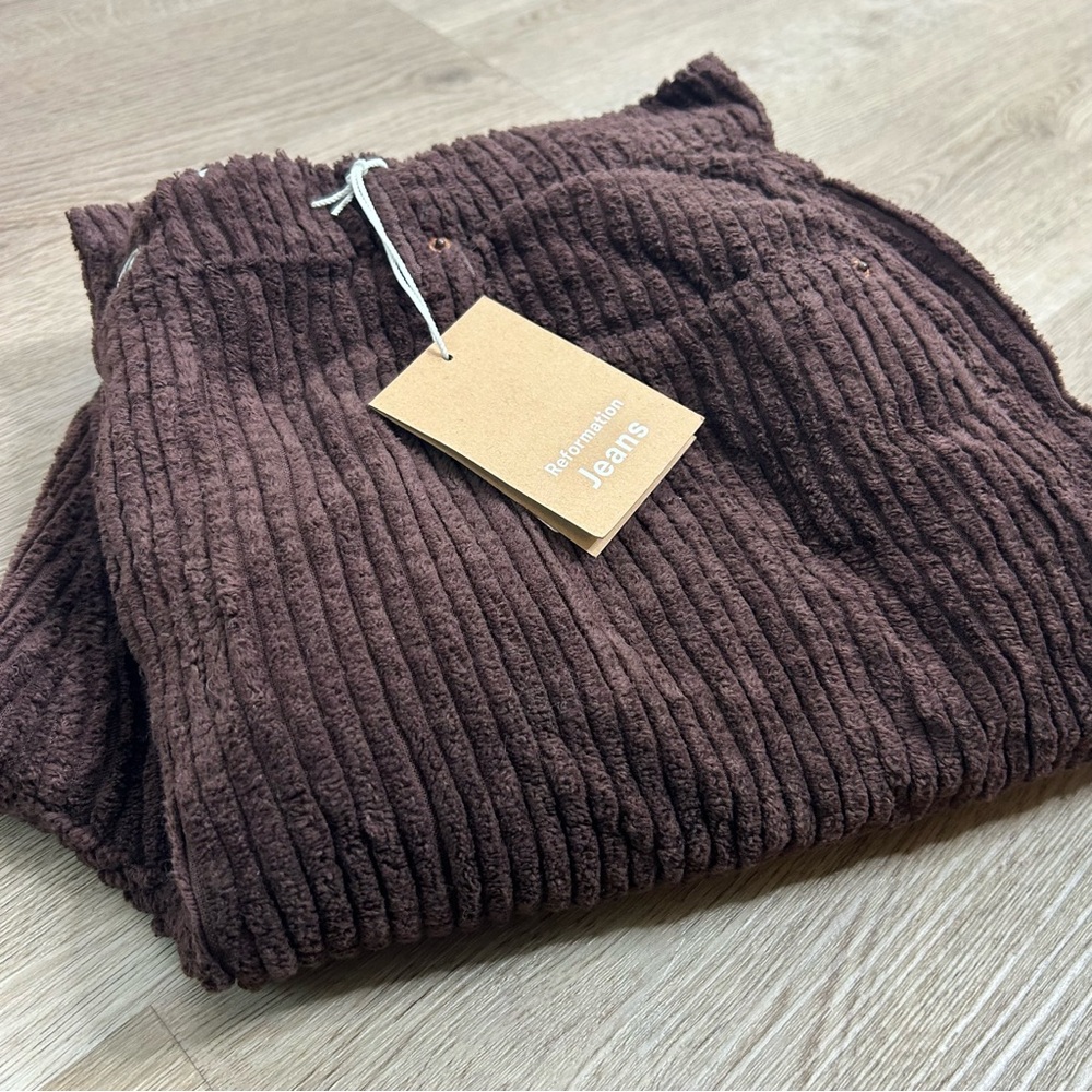 NWT Reformation 100% Organic Cotton Preston Baggy Straight Corduroy Pant 31